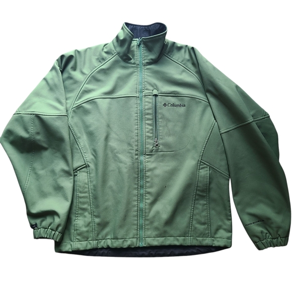 Columbia Omni-Shield Green Softshell Jacket Men’s Medium Outdoor Hiking Wind - Picture 2 of 11